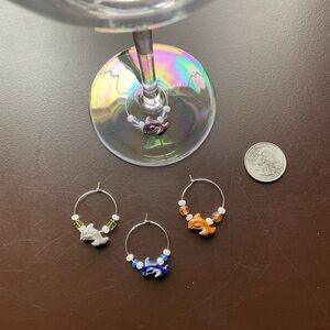 Wine Charms (x4) - Dolphins